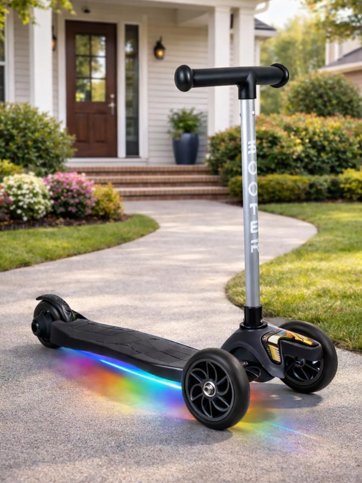 Tois ColorWase Led Işıklı 4 Kademe Ayarlanabilir 3 Tekerlekli Scooter - Siyah