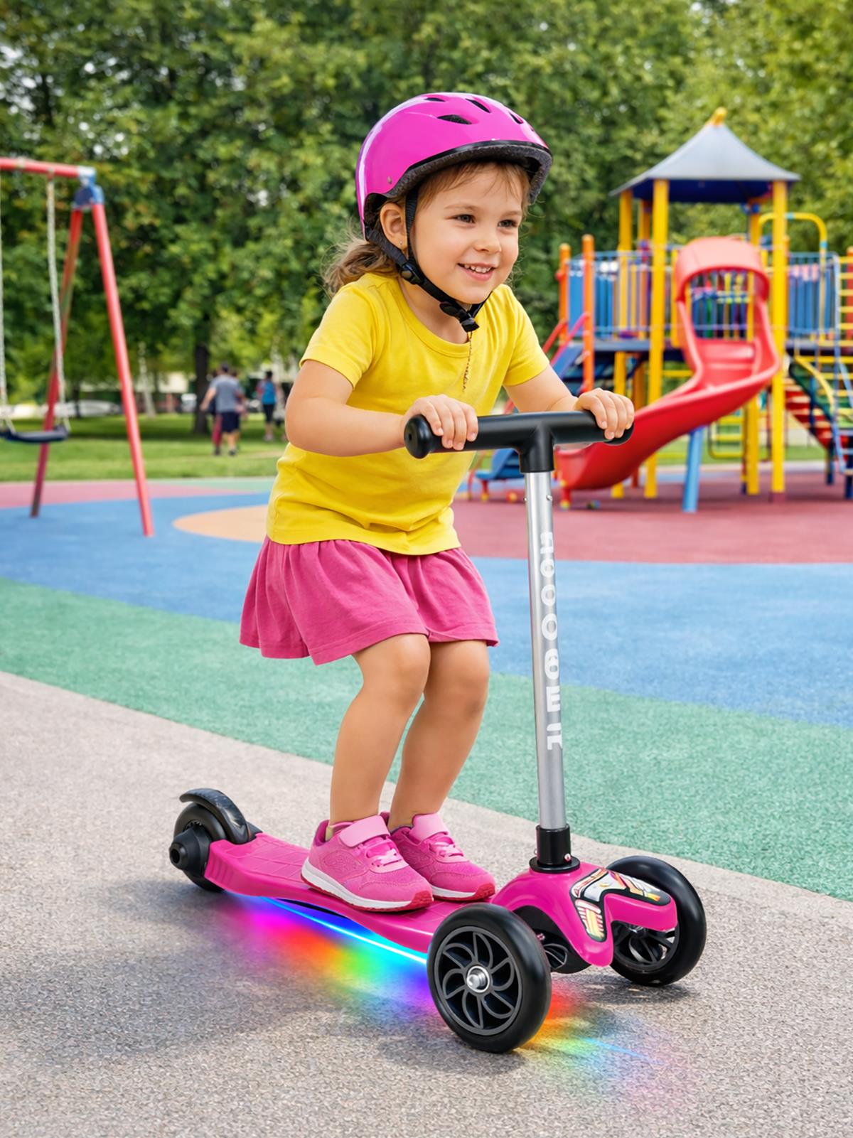 Tois ColorWase Led Işıklı 4 Kademe Ayarlanabilir 3 Tekerlekli Scooter - Pembe