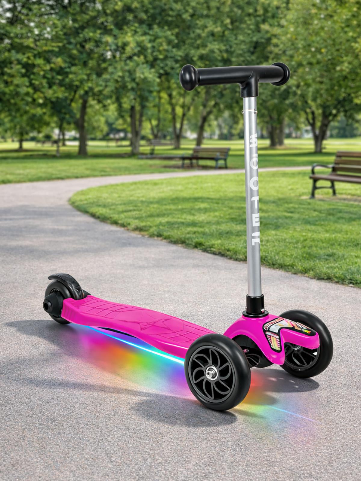 Tois ColorWase Led Işıklı 4 Kademe Ayarlanabilir 3 Tekerlekli Scooter - Pembe