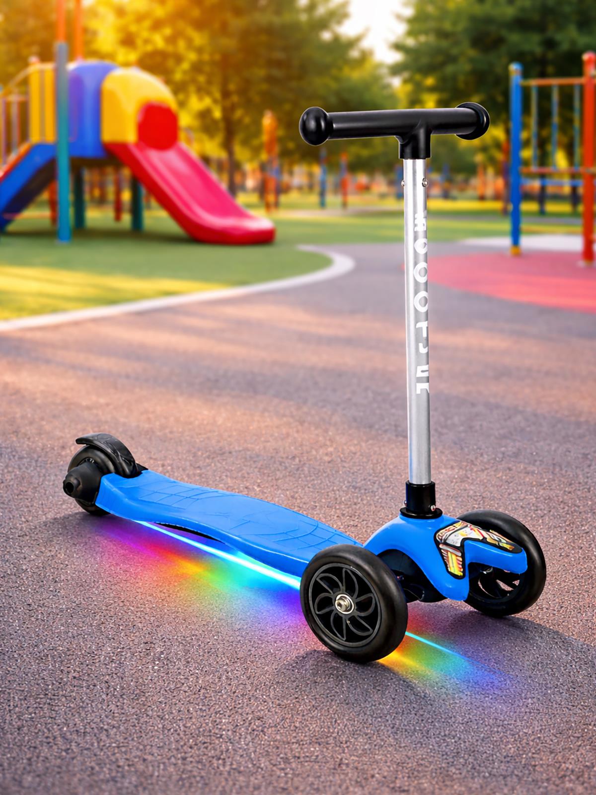 Tois ColorWase Led Işıklı 4 Kademe Ayarlanabilir 3 Tekerlekli Scooter - Mavi