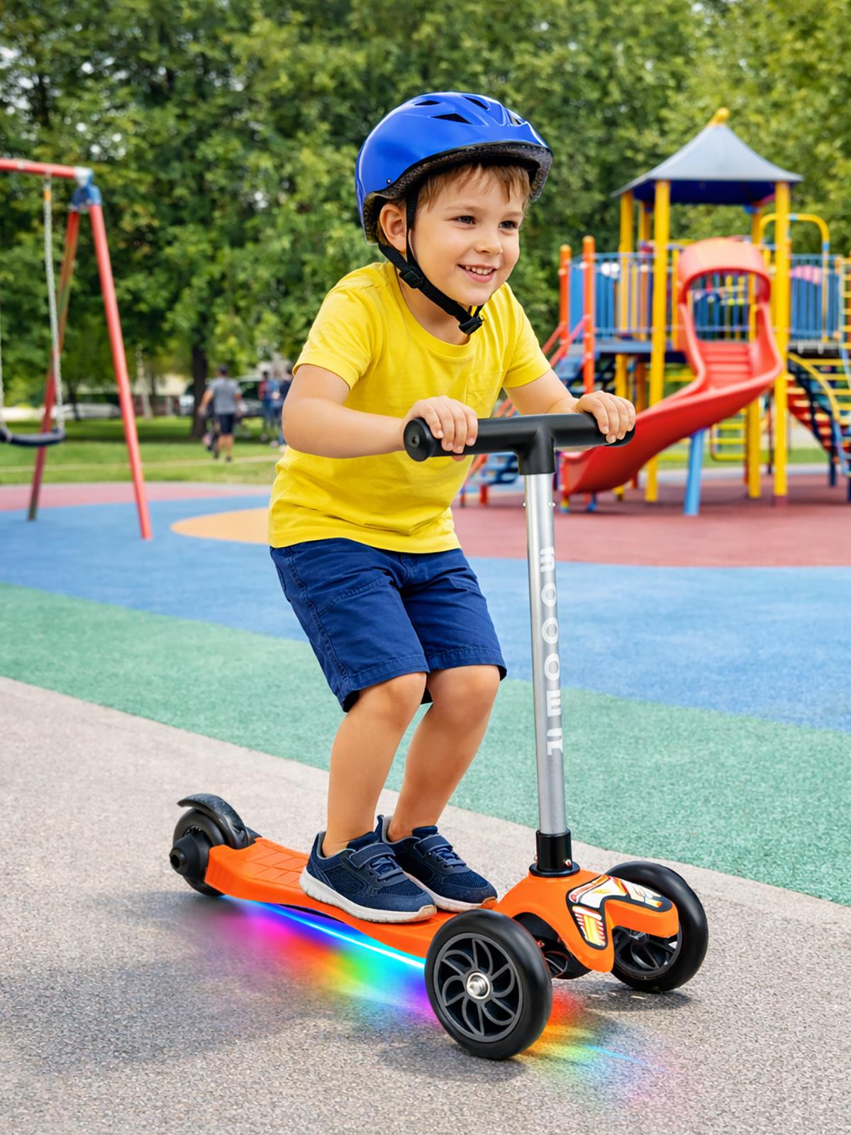 Tois ColorWase Led Işıklı 4 Kademe Ayarlanabilir 3 Tekerlekli Scooter - Turuncu