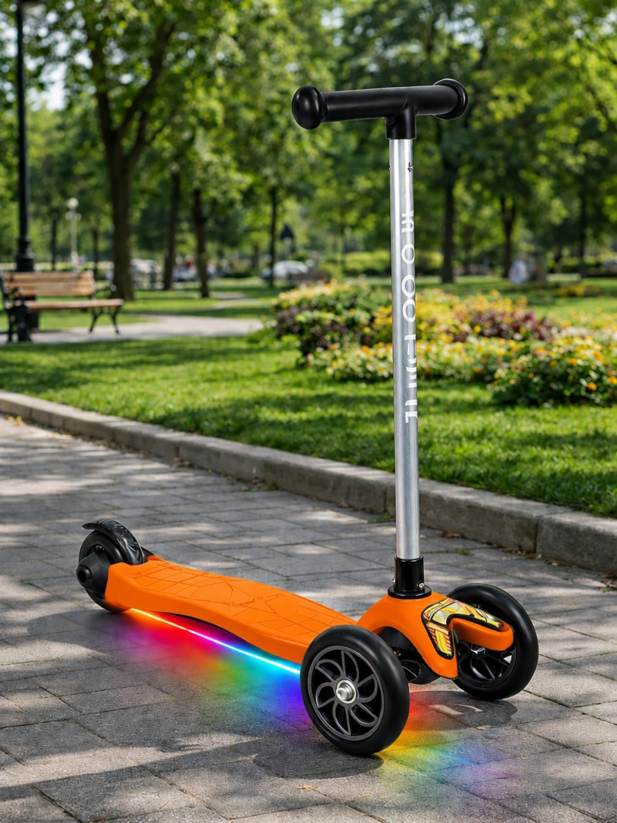 Tois ColorWase Led Işıklı 4 Kademe Ayarlanabilir 3 Tekerlekli Scooter - Turuncu