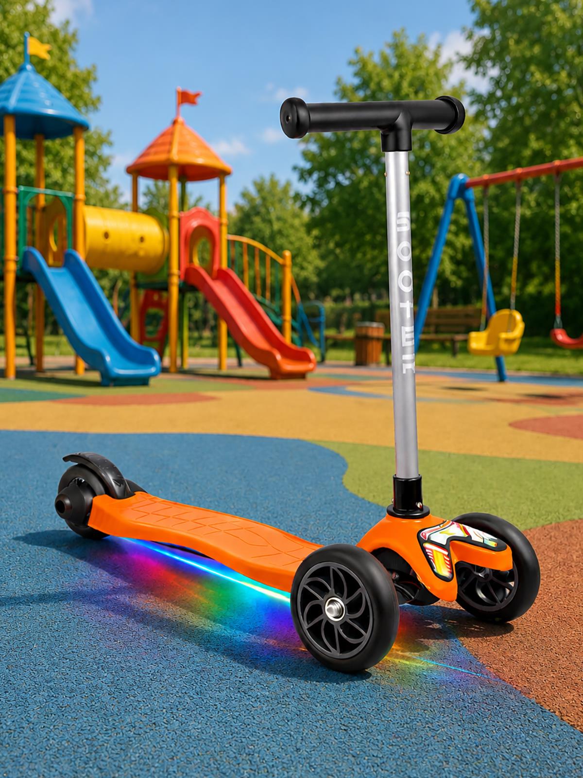 Tois ColorWase Led Işıklı 4 Kademe Ayarlanabilir 3 Tekerlekli Scooter - Turuncu