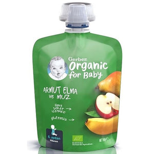 Gerber Organik Armut Elma ve Muz Püresi 90 Gr