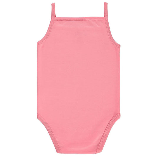 Civil Baby Penye İp Askılı Dantelli 3-9 Ay Kız Çıtçıtlı Badi - Pembe