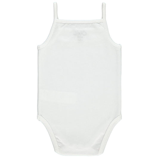 Civil Baby Penye İp Askılı Dantelli 3-9 Ay Kız Çıtçıtlı Badi - Beyaz