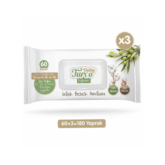 Baby Turco Doğadan Islak Havlu 3x60 Adet