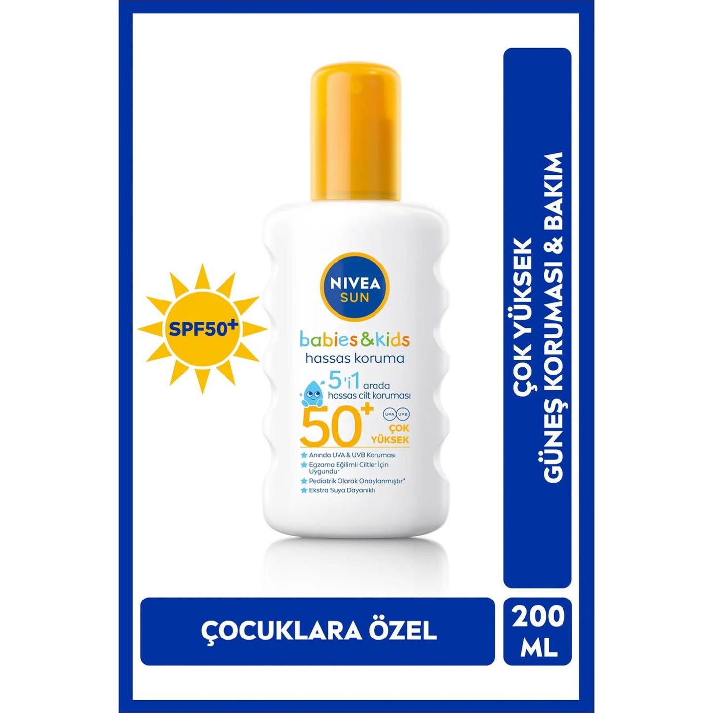 Nivea Sun Çocuk Hassas Güneş Spreyi 200ml +50 Factor