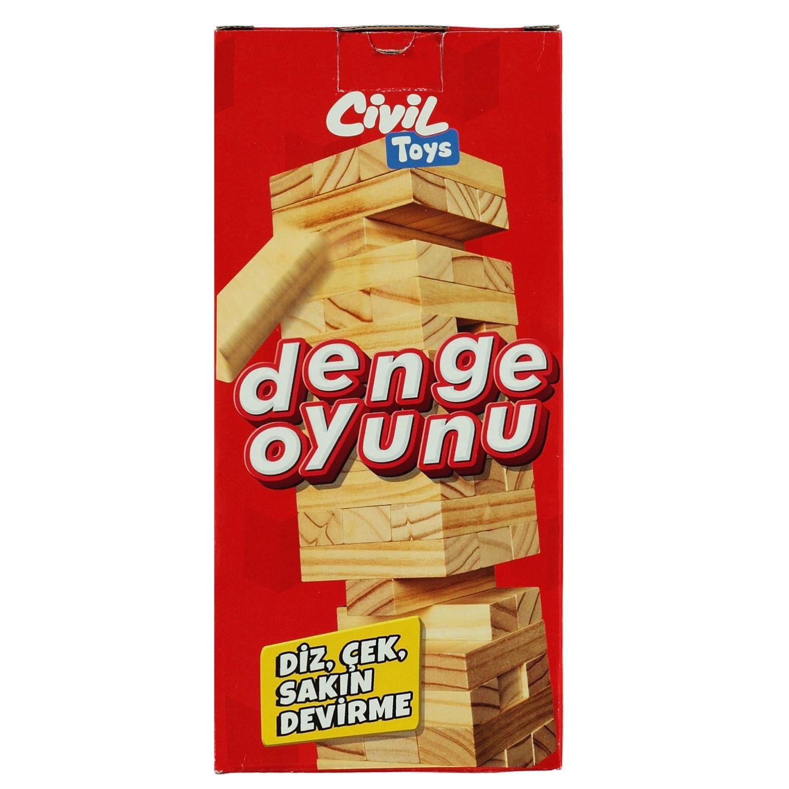 Civil Toys 54 Parça Kutulu Ahşap Denge Oyunu