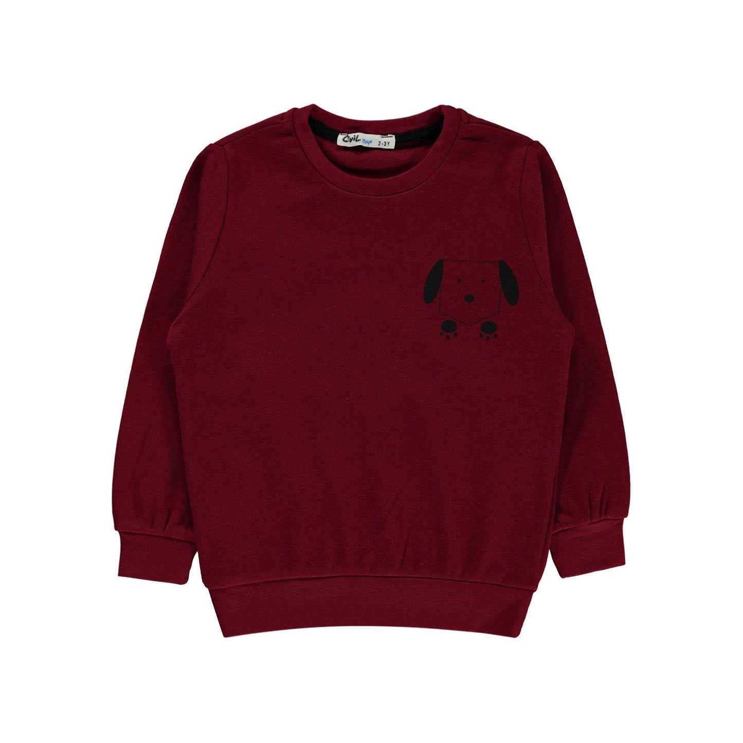 Civil Boys Köpek Baskılı 2-5 Yaş Sweatshirt - Hardal