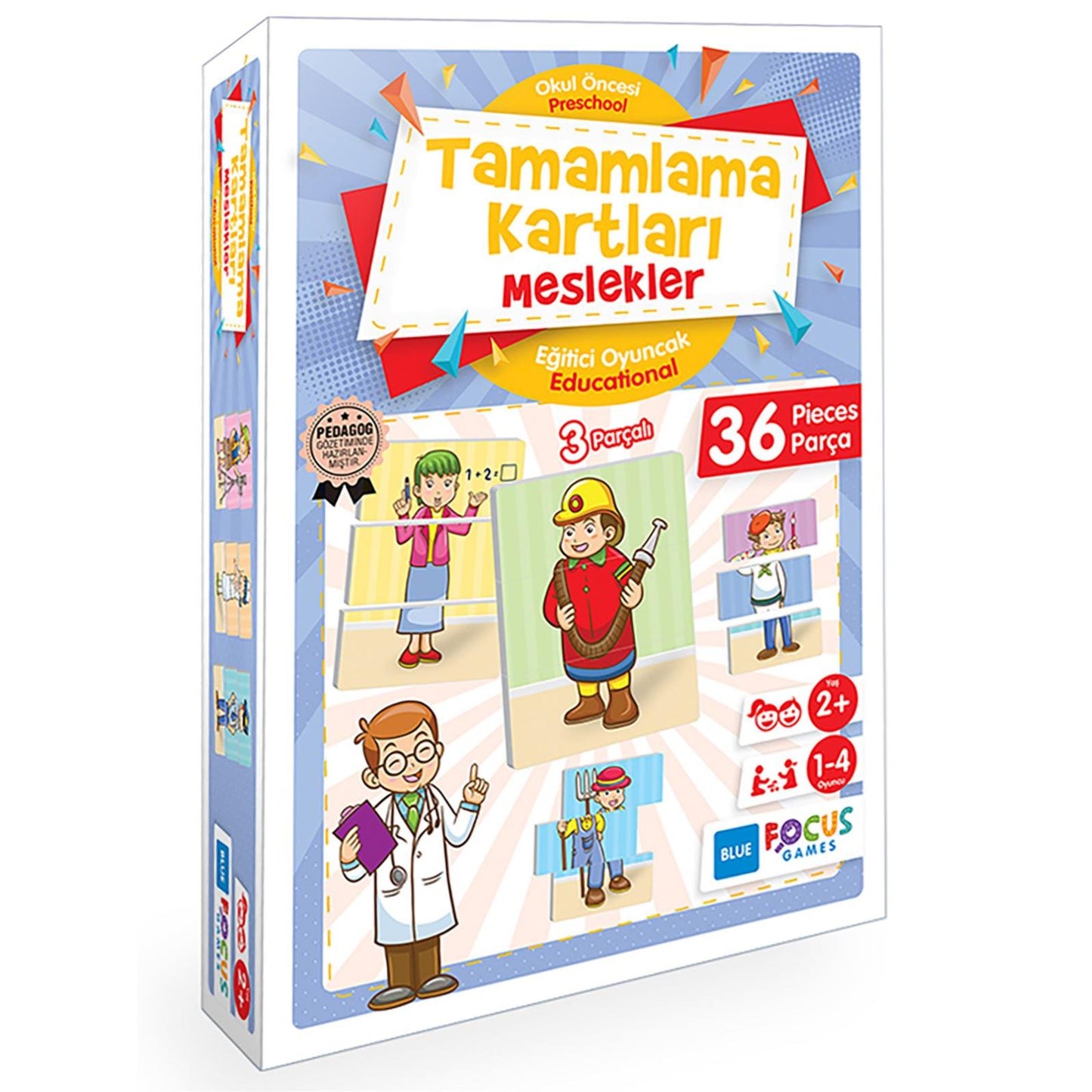 Blue Focus Games Tamamlama Kartları Meslekler 36 Parça Renkli