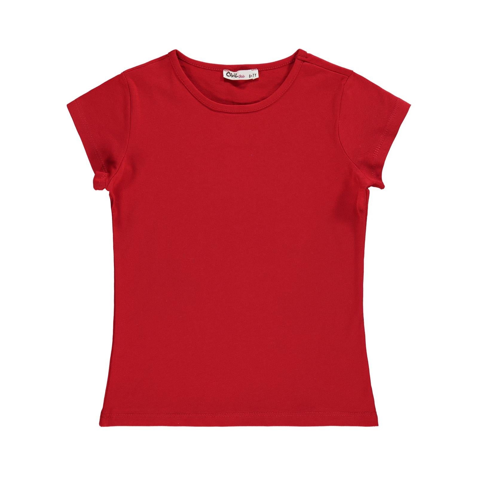 Civil Girls Basic 10-13 Yaş Tişört - Kırmızı