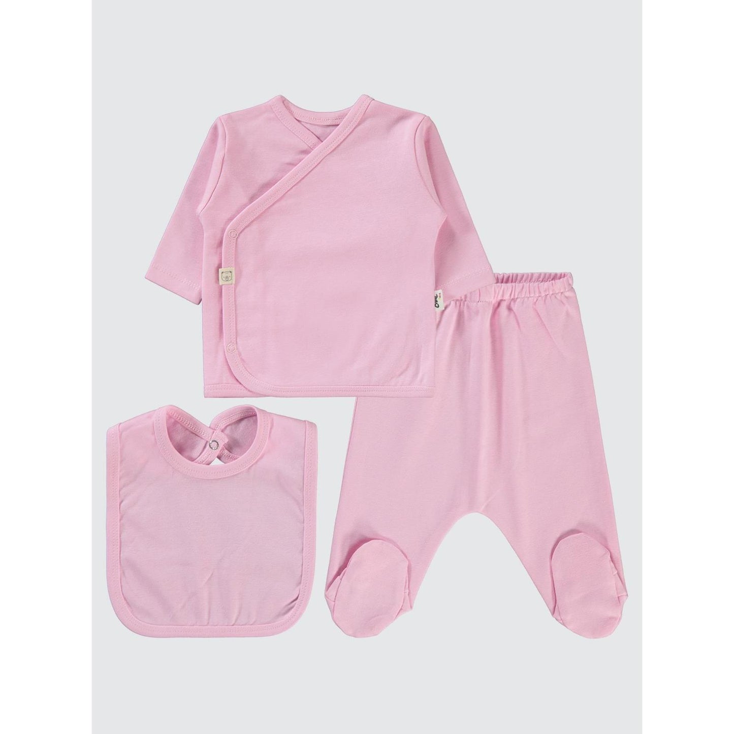 Civil Baby 3'Lü Basic 0-1 Ay Zıbın Takımları - Pembe