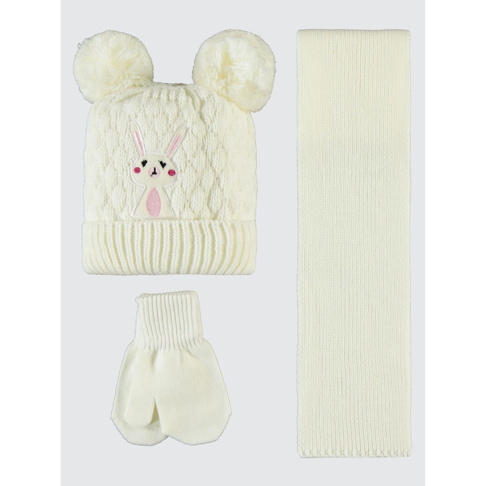 Civil Baby 6-24 Ay Atkı Bere Eldiven Set - Ekru