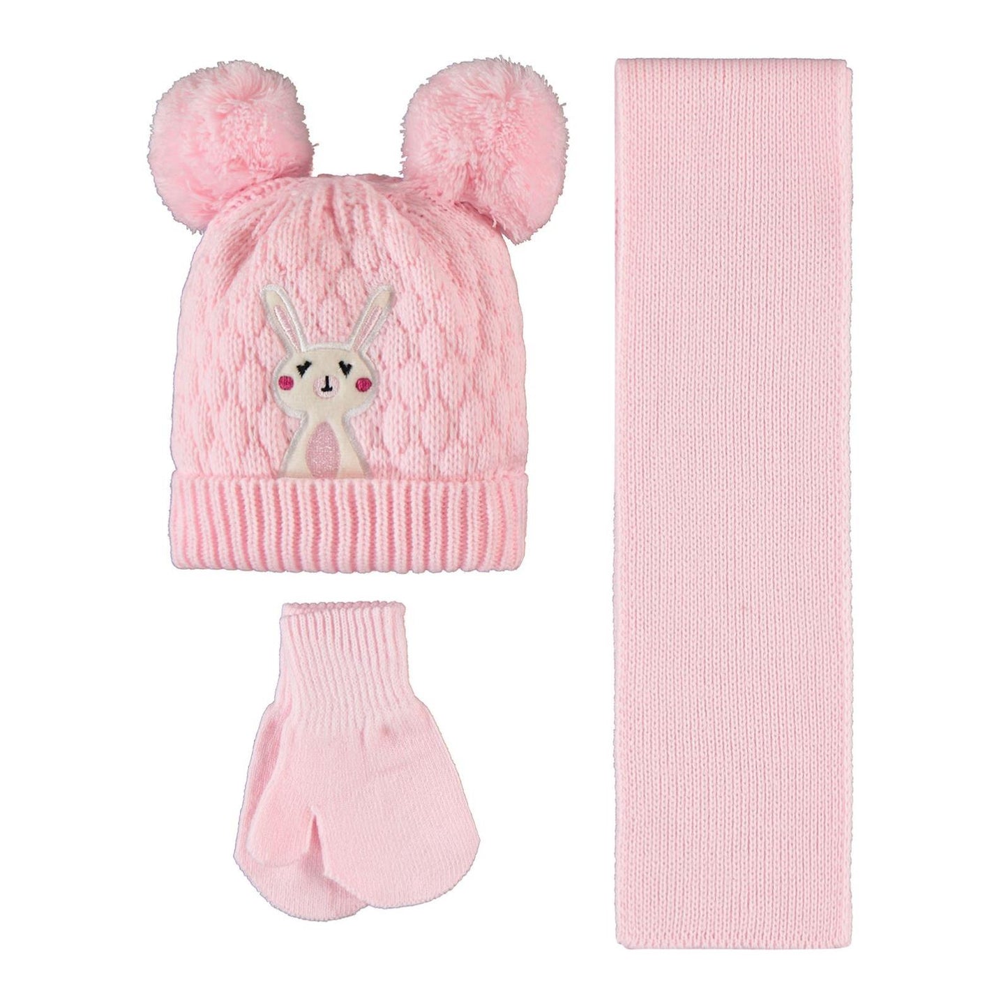 Civil Baby 6-24 Ay Atkı Bere Eldiven Set - Pembe
