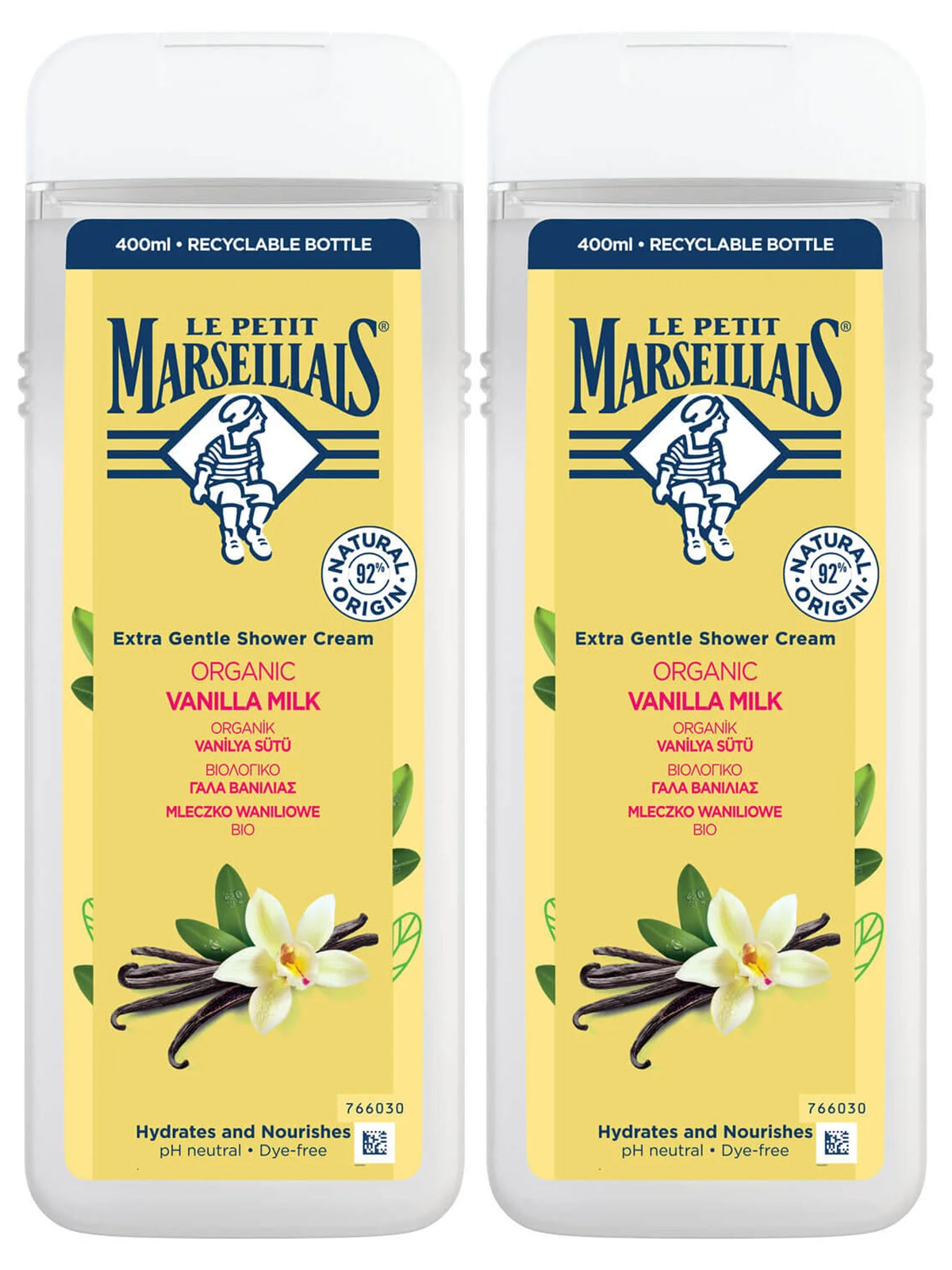 Le Petit Marseillais Vanilya Sütü Duş Jeli 400+400  ml
