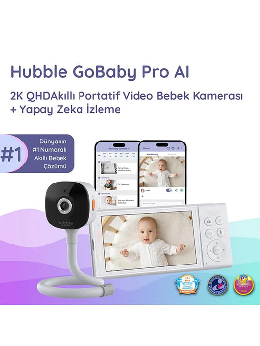 Hubble Gobaby Pro AI Wifi Connect 5'' Dijital Ekranlı Bebek Kamerası