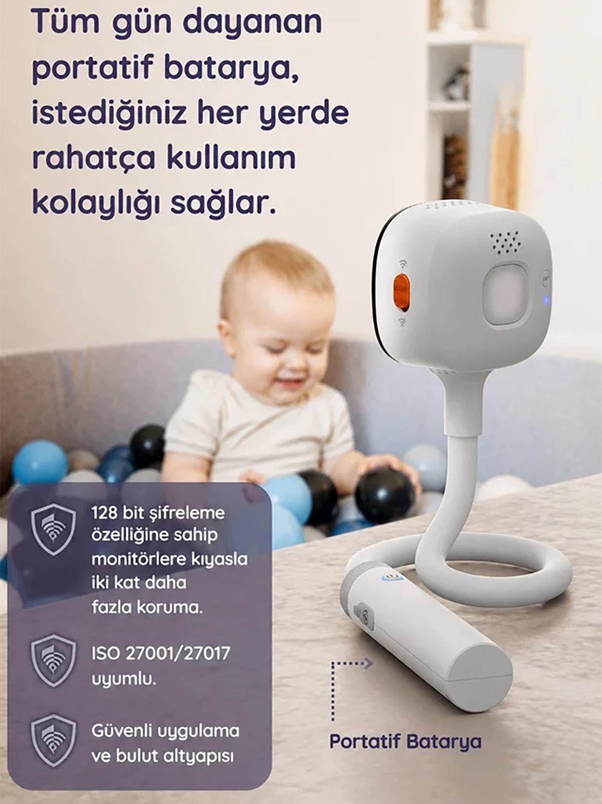 Hubble Gobaby Pro AI Wifi Connect 5'' Dijital Ekranlı Bebek Kamerası
