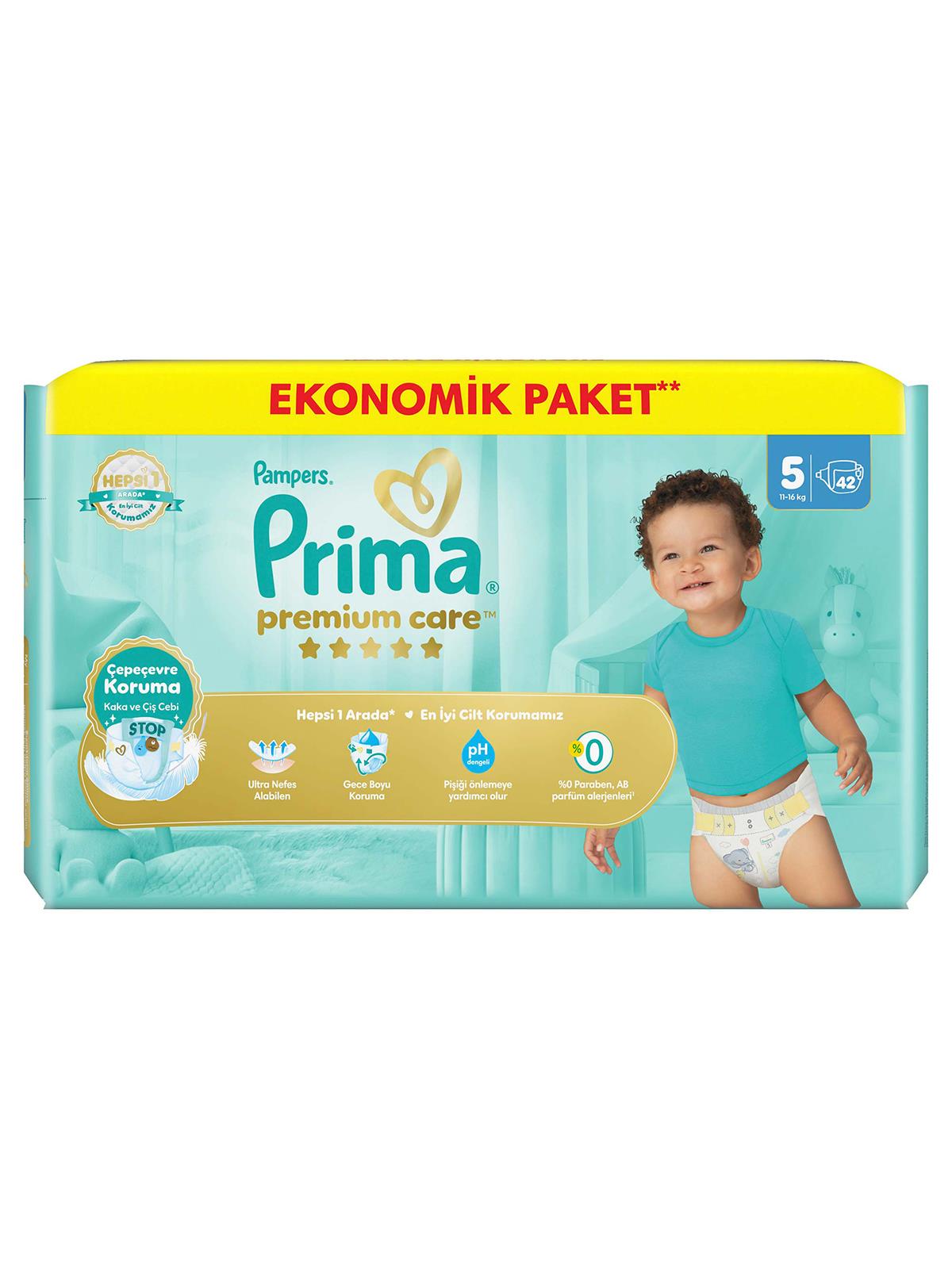 Prima Premium Care 5 Beden Bebek Bezi Ekonomik  Paket 42 Adet 11-16 kg Junior