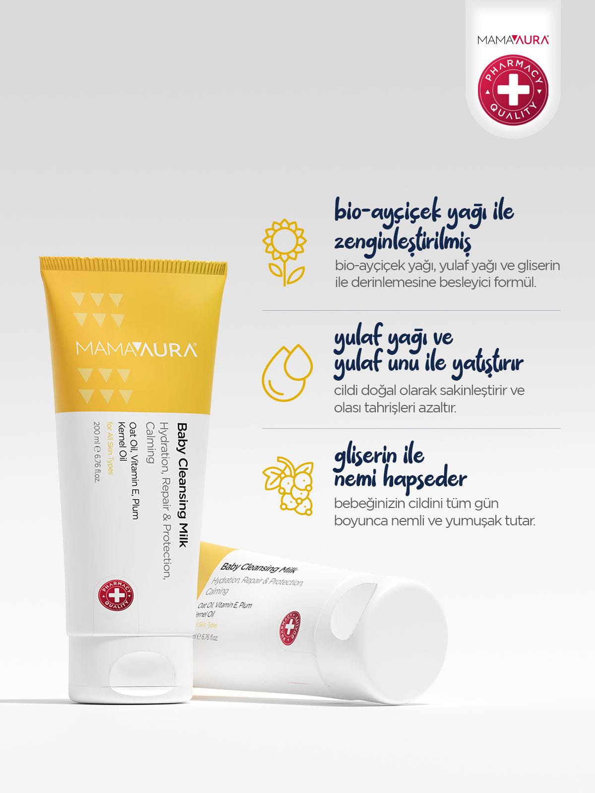 Mamaaura Temizleme Sütü - Baby Cleansing Milk 200 ml