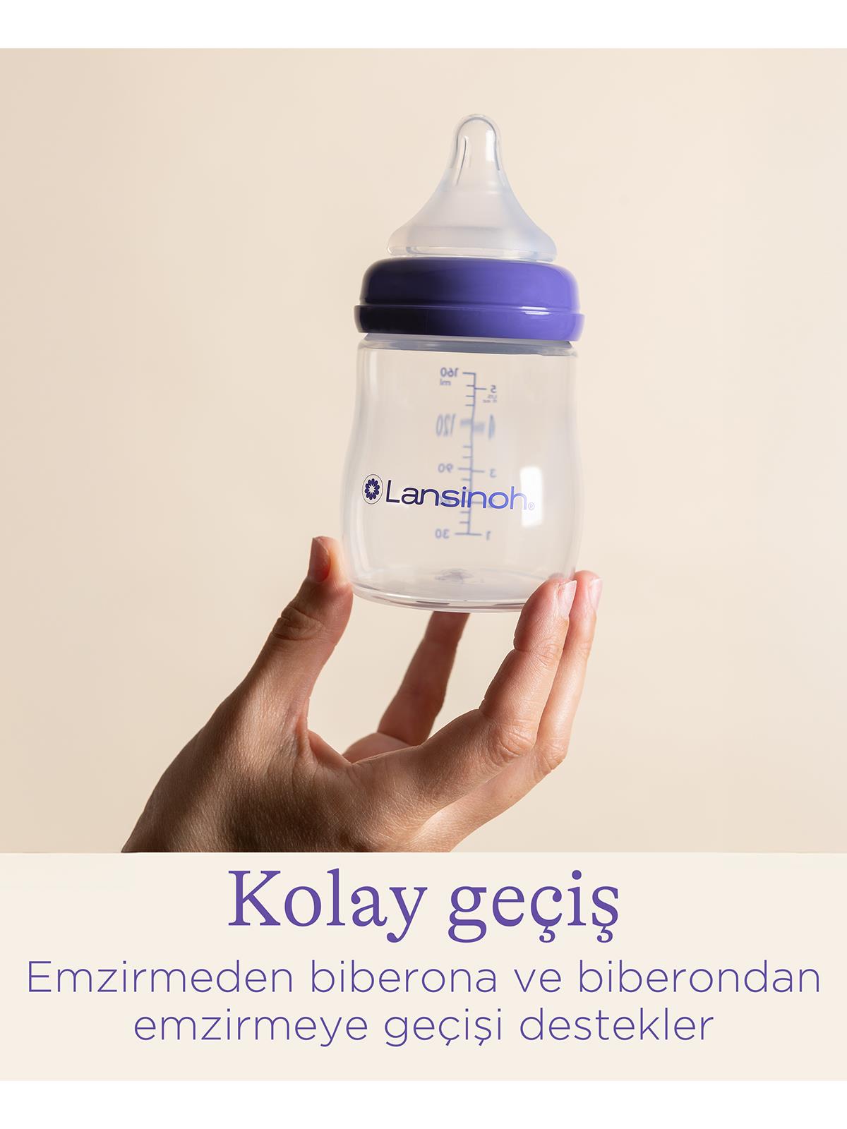 Lansinoh Natural Wave 2'li Biberon Emziği Yavaş Akış