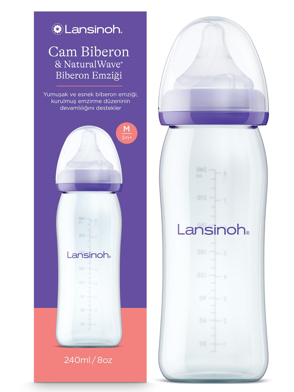 Lansınoh Cam Biberon 240 ml