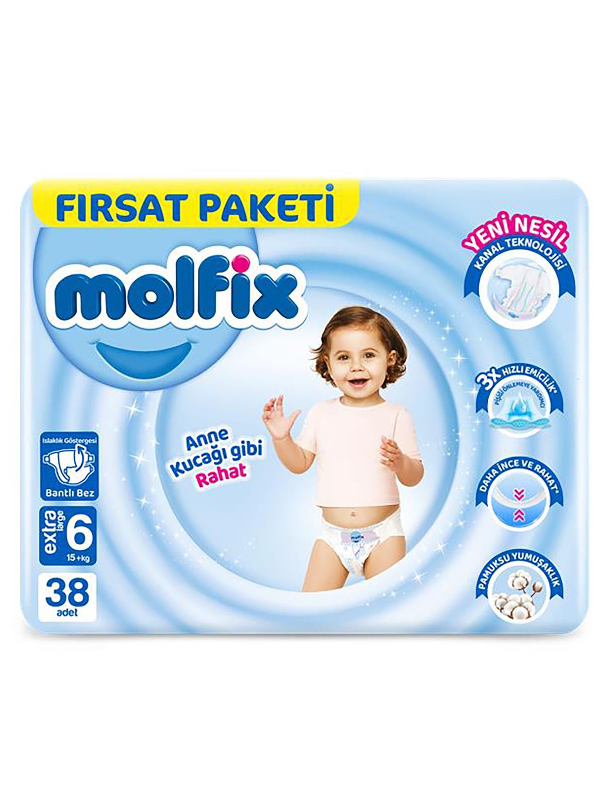 Molfix Bebek Bezi 6 Beden Ekstra Large Fırsat Paketi 38 Adet