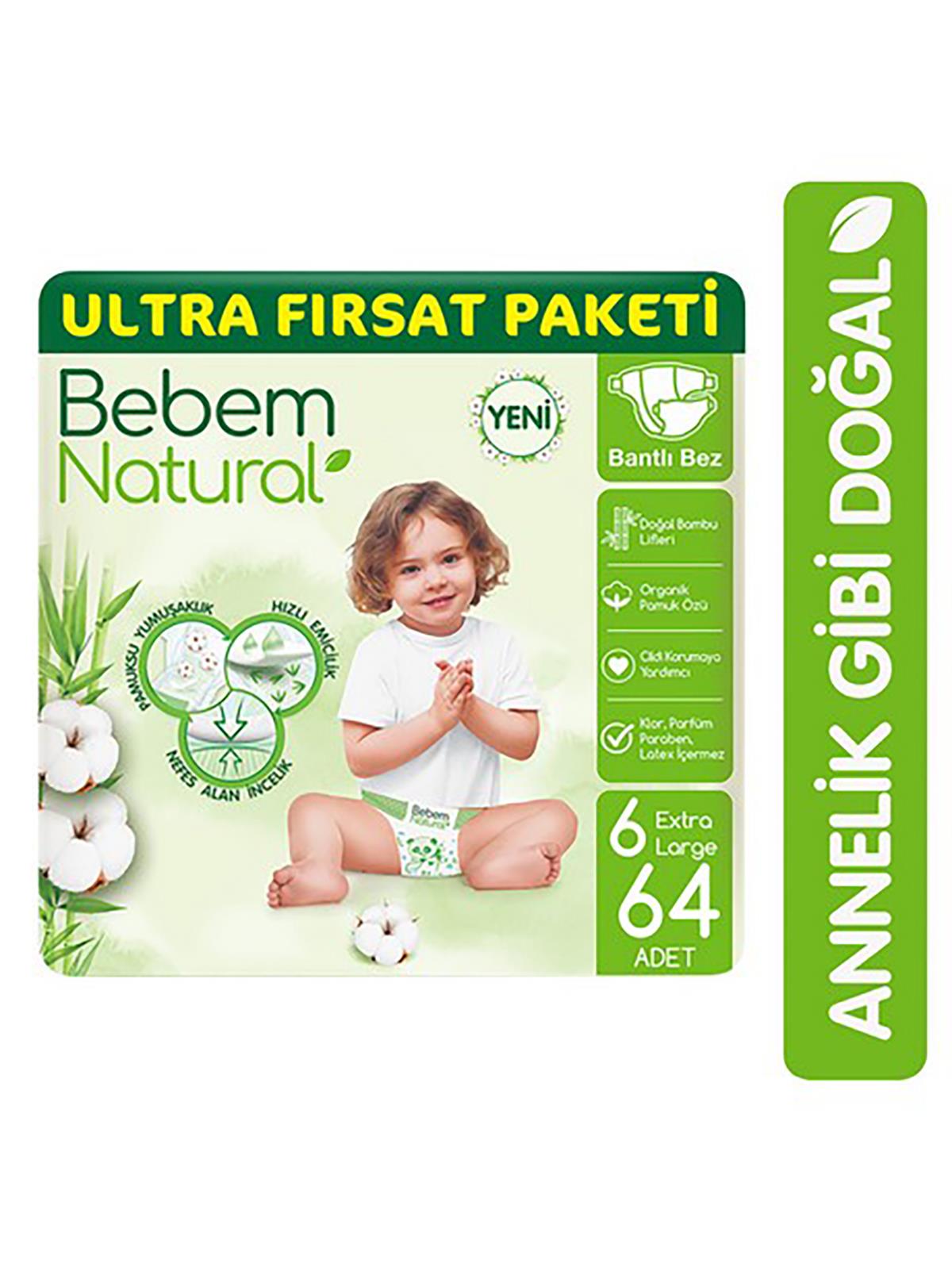 Bebem Natural 6 Beden Extra Large Ultra Fırsat Paketi 60 Adet