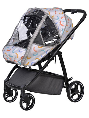 SafeMom Oxford Fermuar ve Desenli Bebek Arabası Yağmurluğu