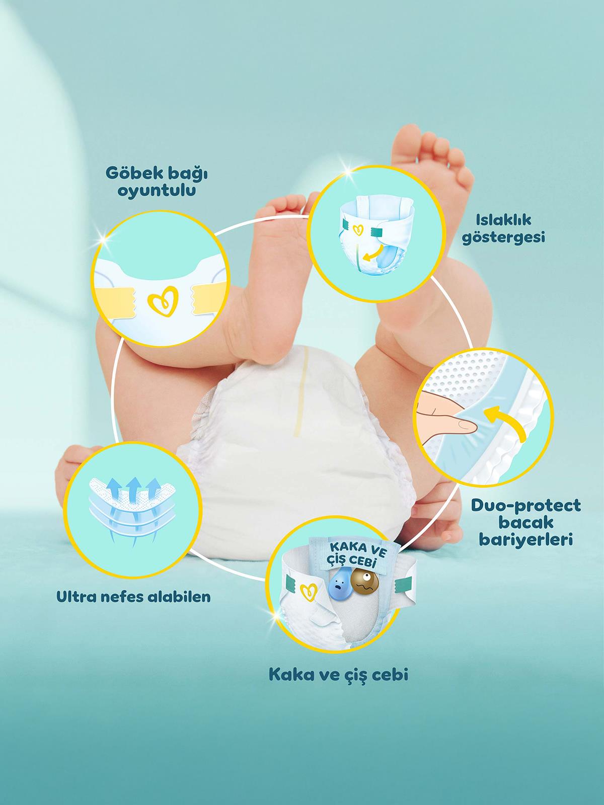 Prima Premium Care 1 Beden Bebek Bezi Ekonomik Paket Yenidoğan 70 Adet
