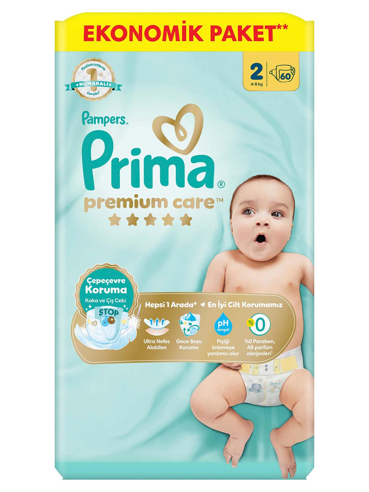 Prima Premium Care  Bebek Bezi 2 Beden Mini Jumbo Paket 60 Adet