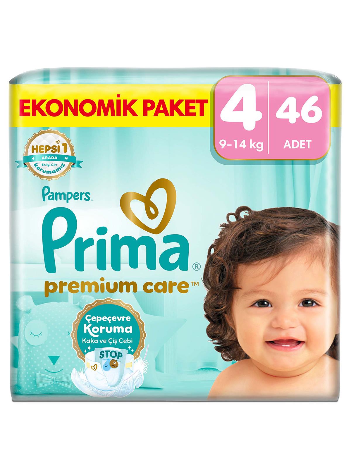 Prima Premium Care 4 Beden Bebek Bezi Maxi Ekonomik Paket 46 Adet - Standart