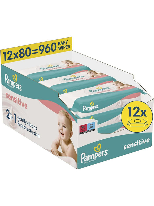 Prima Pampers Sensitive Bebek Islak Havlu 12x80 Adet 960 Yaprak