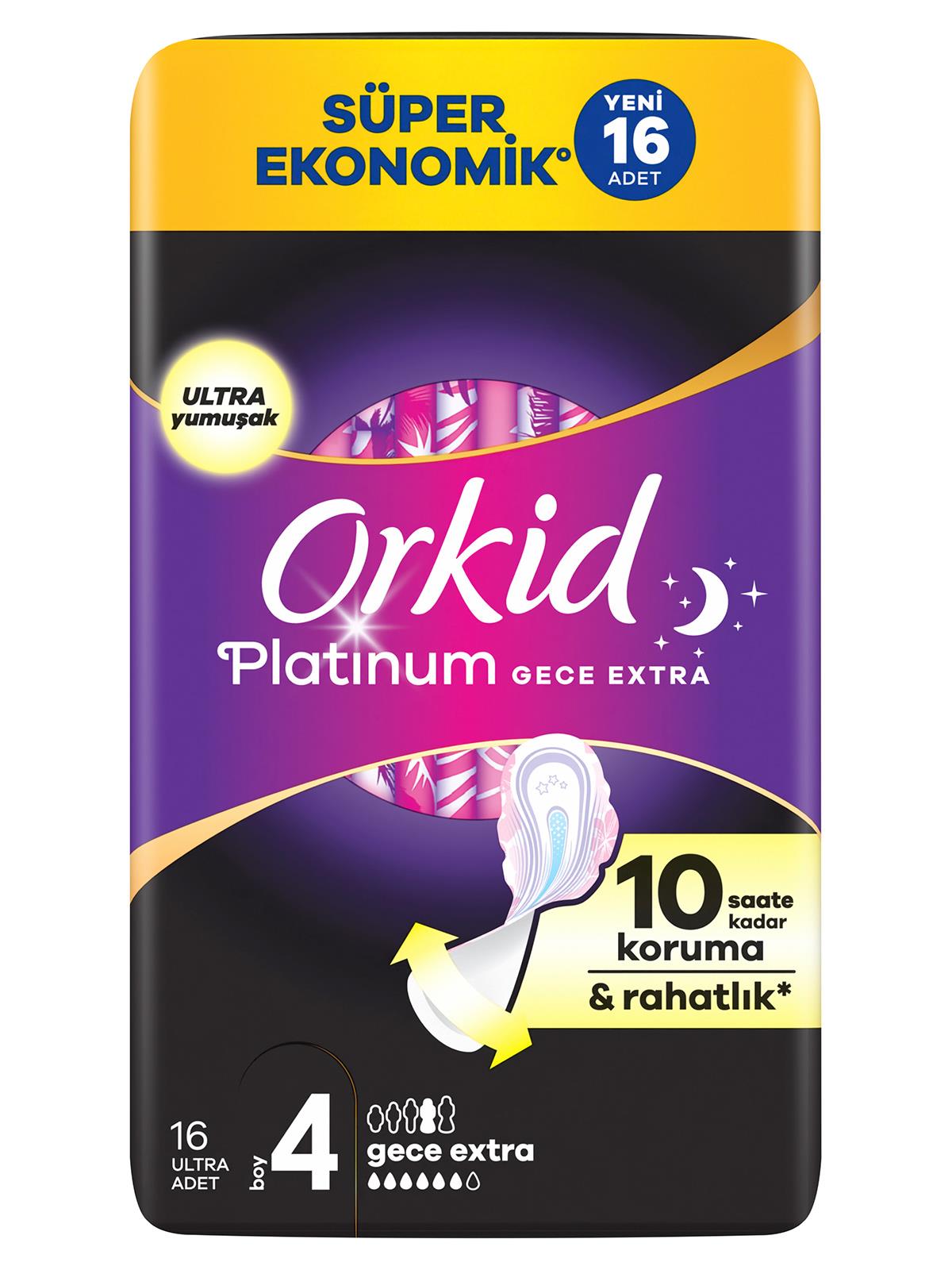 Orkid Platinum Dörtlü Paket Gece Ekstra 16 Adet