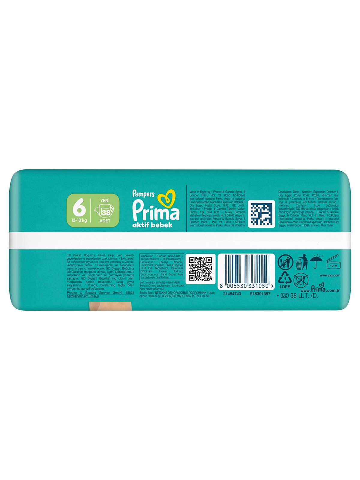 Prıma Bebek Bezi Ab 6 Beden  Super Paket 38 Adet