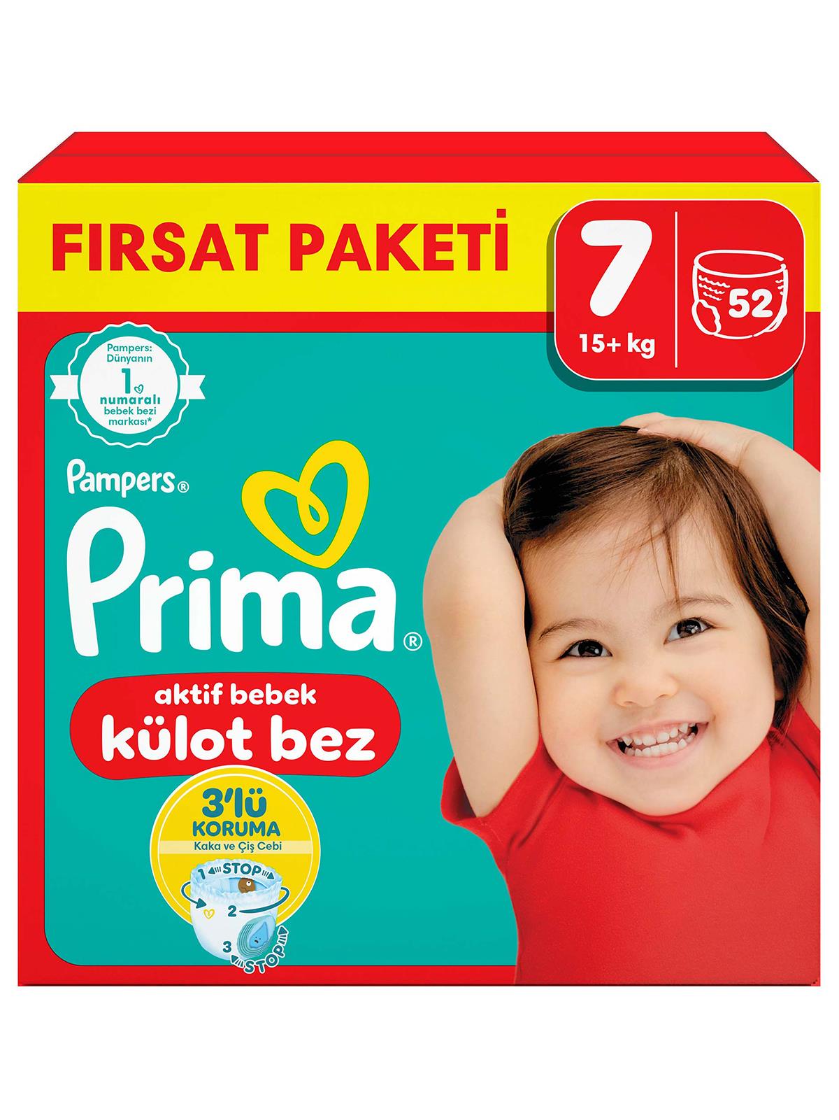 Prima Külot Bebek Bezi 7 Beden 52 Adet Fırsat Paketi