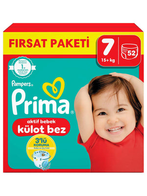 Prima Külot Bebek Bezi 7 Beden 52 Adet Fırsat Paketi