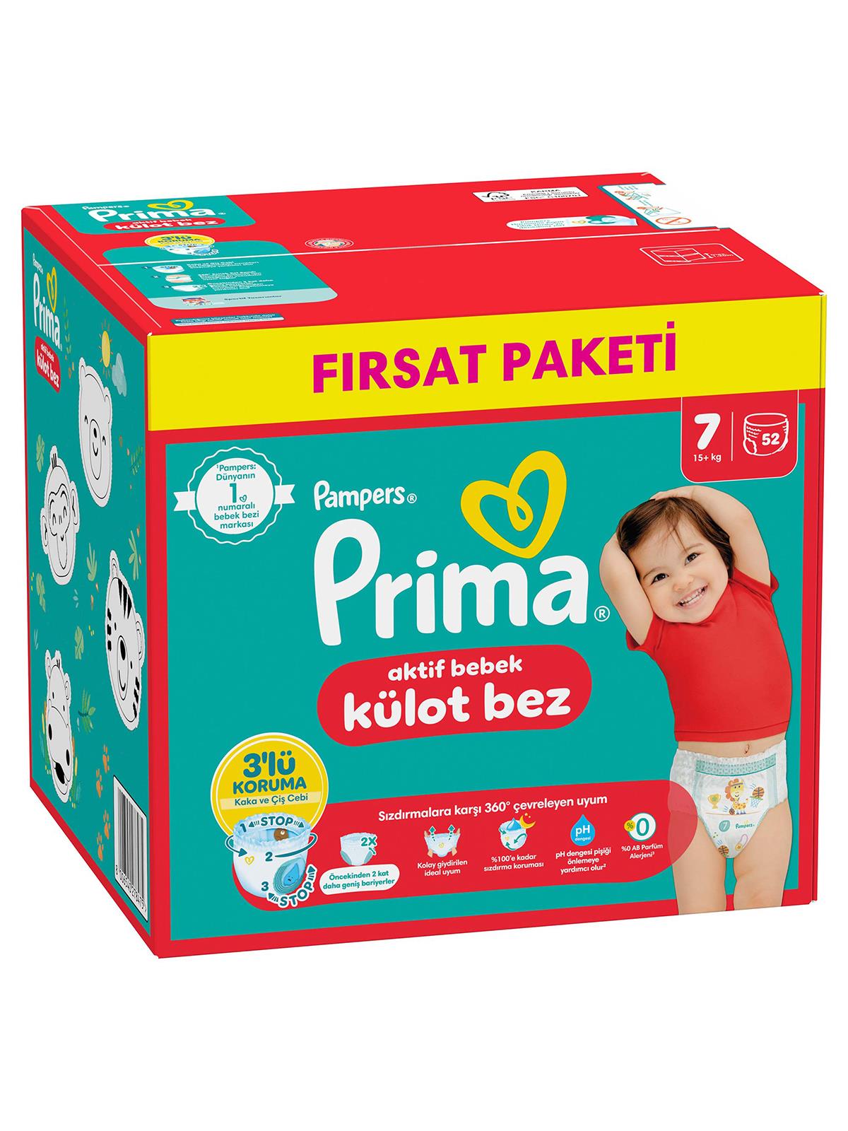 Prima Külot Bebek Bezi 7 Beden 52 Adet Fırsat Paketi
