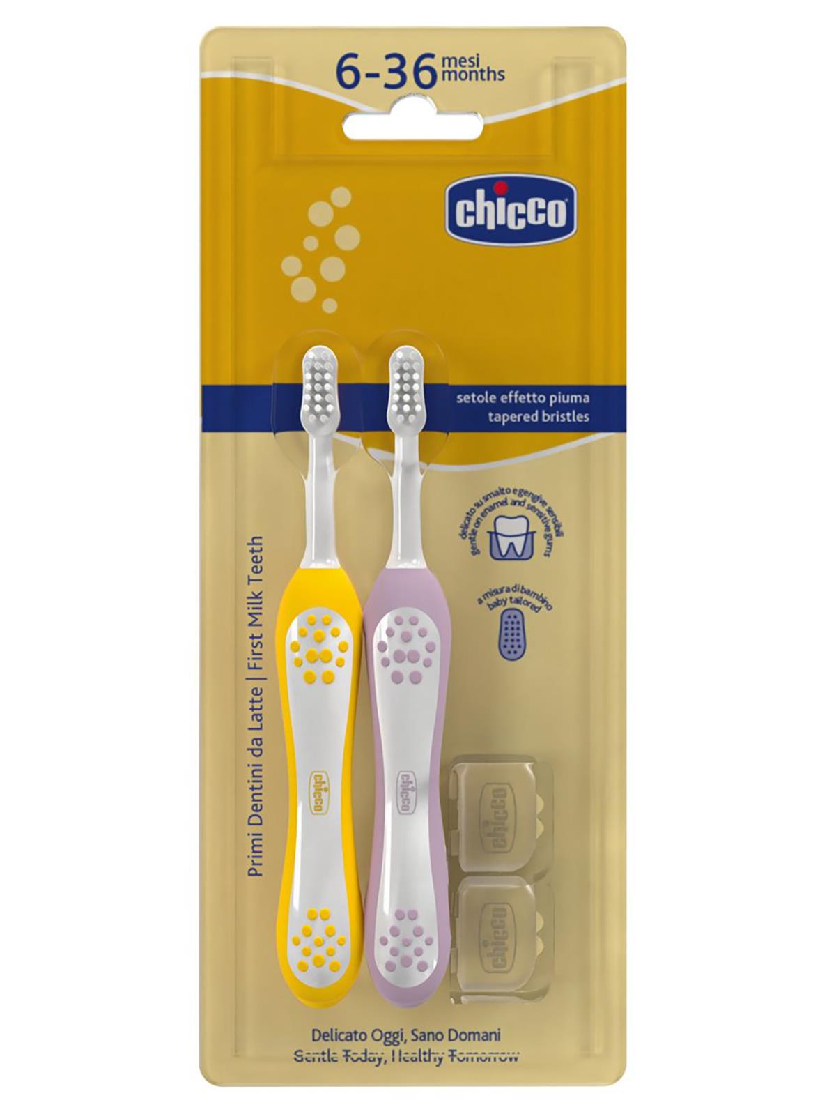 Chicco 2'Li Diş Fırçası 6-36 Ay - Lila