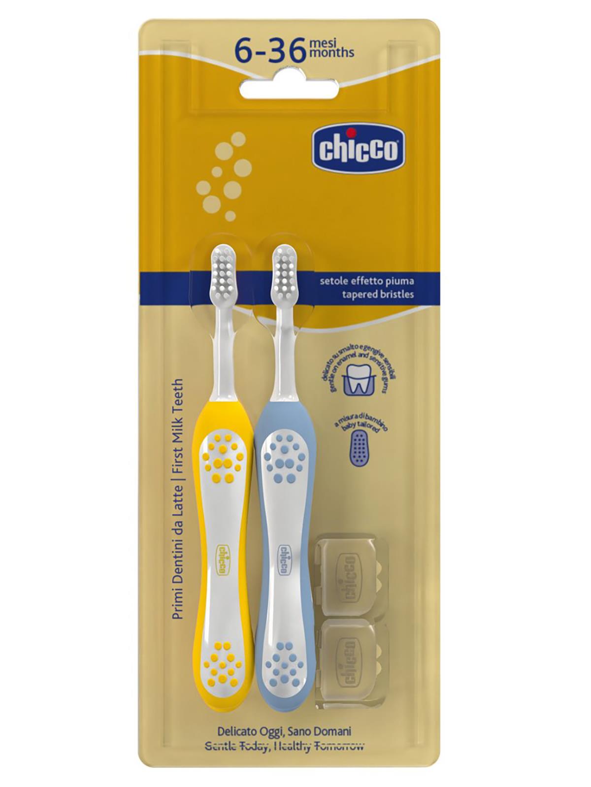 Chicco 2'Li Diş Fırçası 6-36 Ay - Mavi