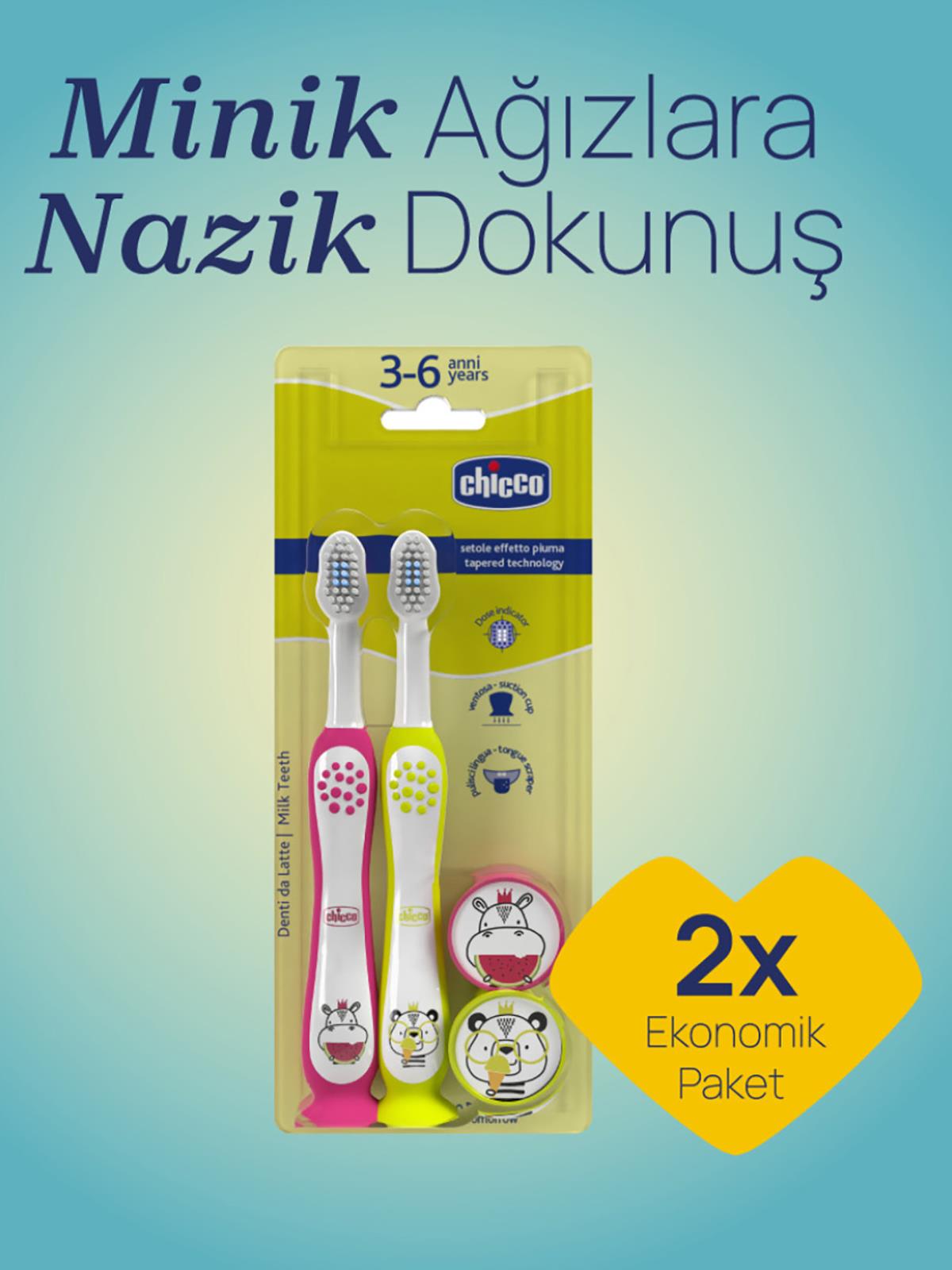Chicco 2'Li Diş Fırçası 3-6 Yaş - Pembe