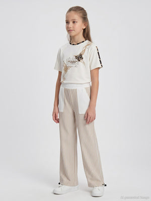 Beneti Kız Çocuk 10-14 Yaş Eşofman Altı - Bej
