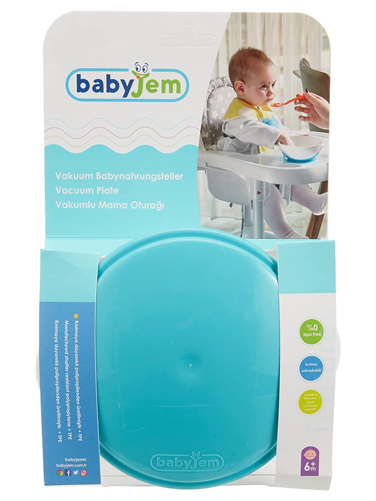 Babyjem Vakumlu Mama Tabağı - Mavi