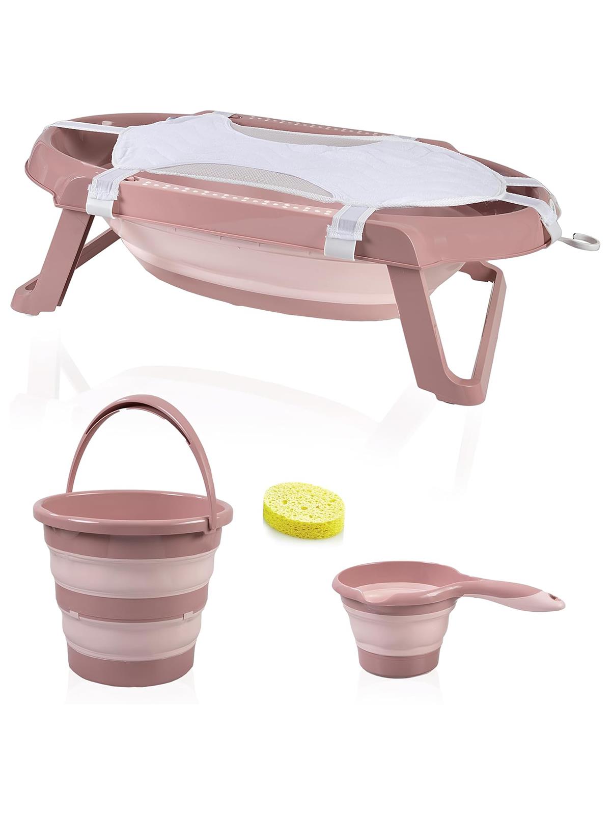 Babyjem 5'li Katlanır Banyo Seti  - Pudra