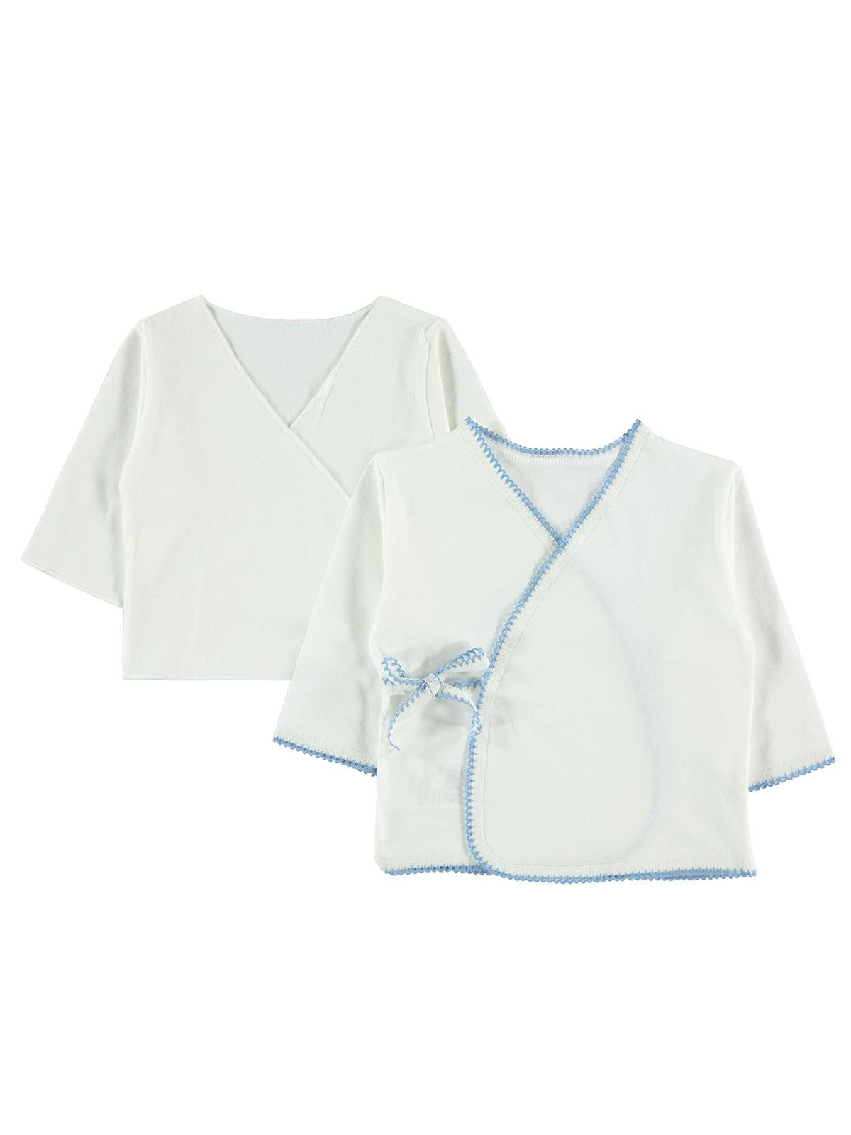 Civil Baby a Renkli Dantelli 0-1 Ay Unisex İç Dış Zıbın Takımı - Mavi