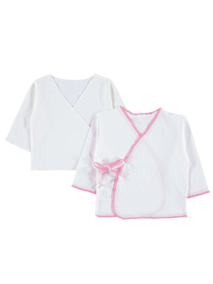 Civil Baby a Renkli Dantelli 0-1 Ay Unisex İç Dış Zıbın Takımı - Pembe