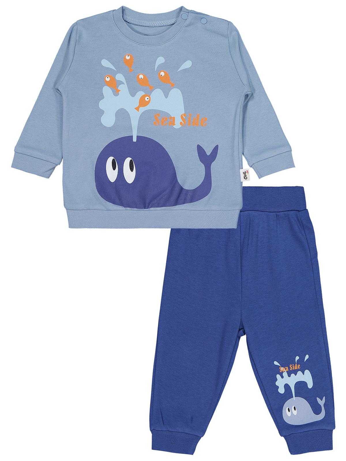 Civil Baby Bebek Bisiklet Yaka Takım 6-18 Ay - Mavi