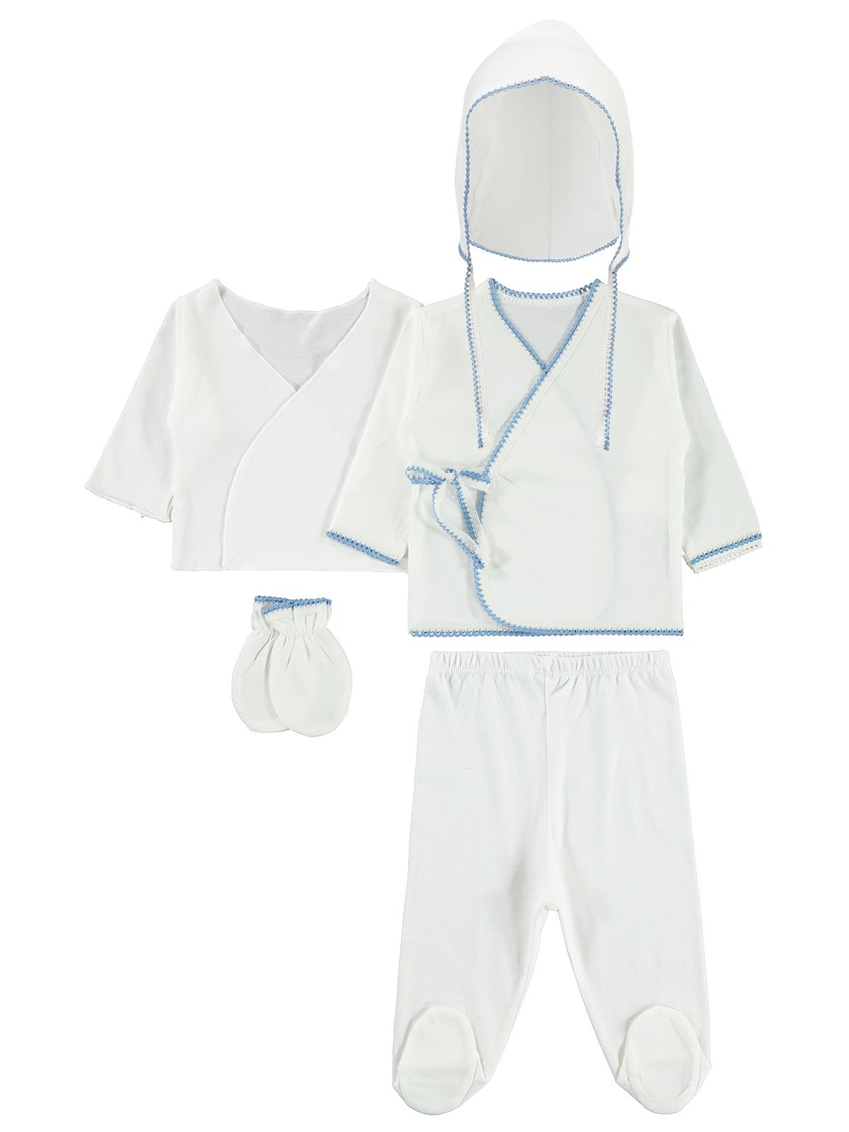 Civil Baby ya Renkli Dantelli  Unisex Acil Bakım Seti - Mavi