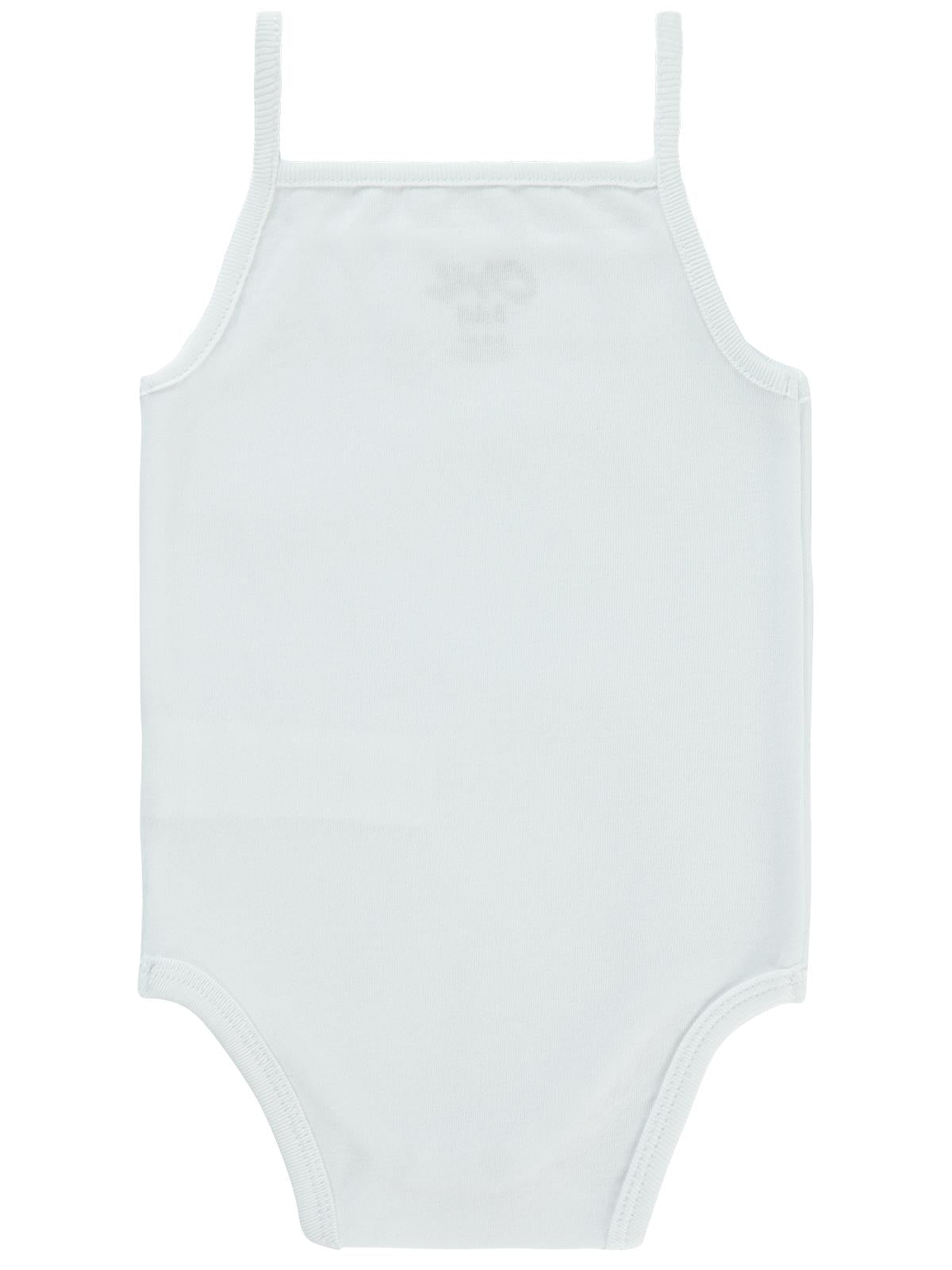 Civil Baby Penye İp Askılı Dantelli 3-9 Ay Kız Çıtçıtlı Badi - Beyaz