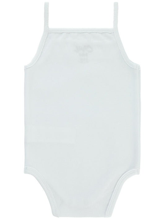 Civil Baby Penye İp Askılı Dantelli 3-9 Ay Kız Çıtçıtlı Badi - Beyaz